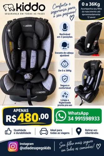 Cadeirinha Kiddo 0 a 36Kg 