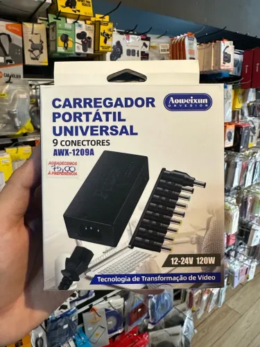CARREGADOR PORTÁTIL UNIVERSAL AWX-1209A - 9 CONECTORES