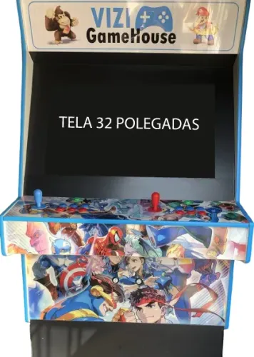 FLIPERAMA 32" MULTIJOGOS - ARCADE SISTEMA RESIDENCIAL