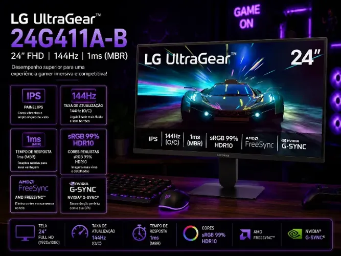 Monitor Lg Ultrageartm 24g411a-b 24 ,fhd, 144hz, 1ms (mbr)
