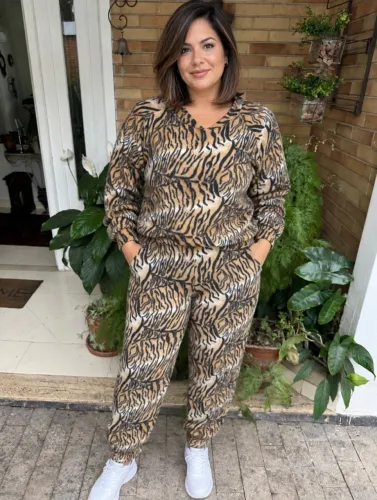 PIJAMA ANIMAL PRINT | EXTRA QUENTE | Tamanho 48