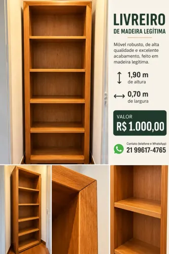 Livreiro de madeira legítima  - Lindo