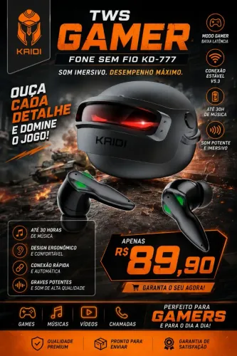 Fone bluetooth Gamer