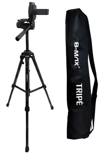 Tripé Profissional B-Max BMG-13 (1,80m) para Smartphones e Câmeras + Bolsa + Suporte