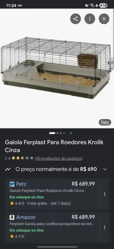 Gaiola de coelho usada