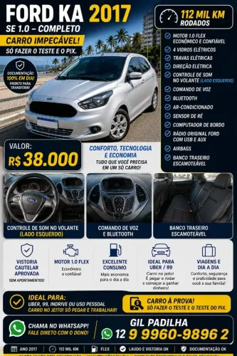 Ford KA 1.0 Se/se Plus Tivct Flex 5P 2017