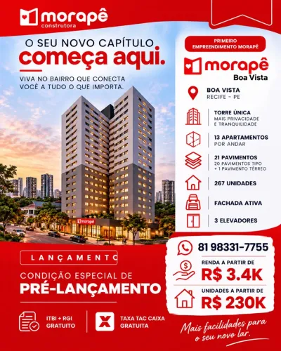 Apartamento na Boa Vista, Recife | Lançamento Morapê