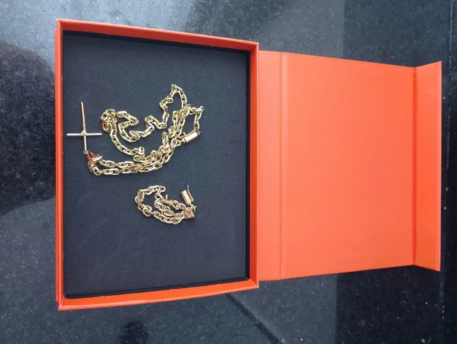 Cordão Folheado a Ouro com Presilha + Pulseira