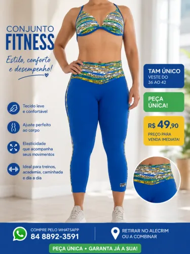 Conjunto fitness- tam único- peça única