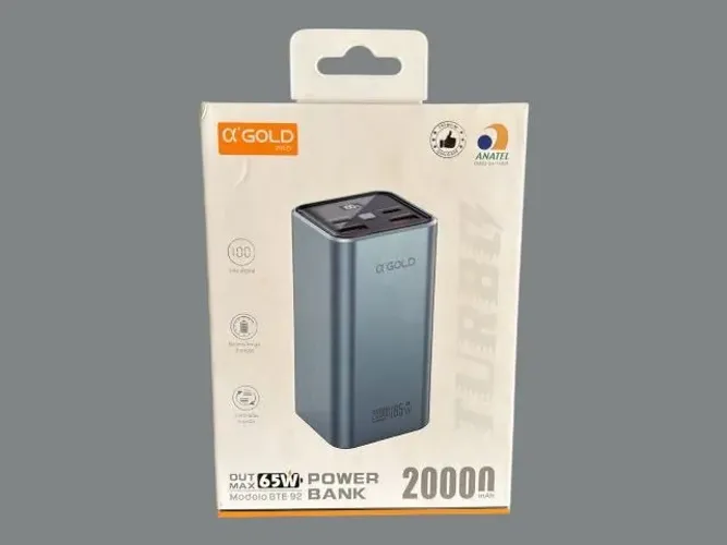 Carregador Portátil 65W A'Gold 20000mAh - Carrega Notebook e Celular Turbo