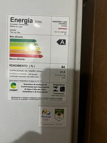 Aquecedor a gás de 31 litros lime o