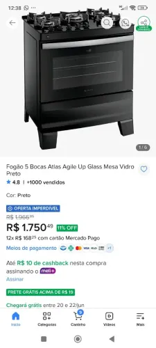 Fogão semi-novo trocar pra gás comum
