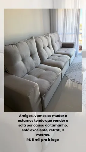 Sofa 100% retratil, 3 lugares, 3metros, pouco tempo de uso paguei 7000