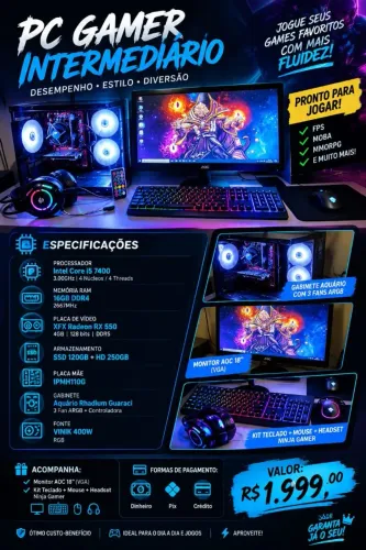 PC Gamer i5 7400 + RX 550 4GB