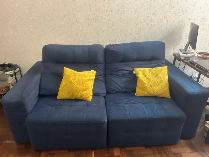 Sofá Retrátil e Reclinável 3 Lugares - 2,20 m - Excelente Estado