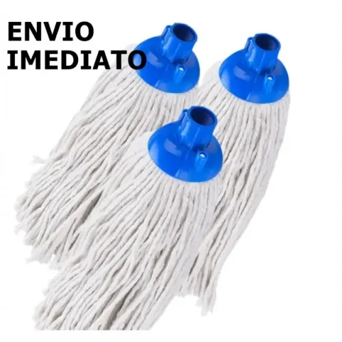 Kit 3 Refil Mop Esfregão Bruxa Úmido Rosca Universal Algodão