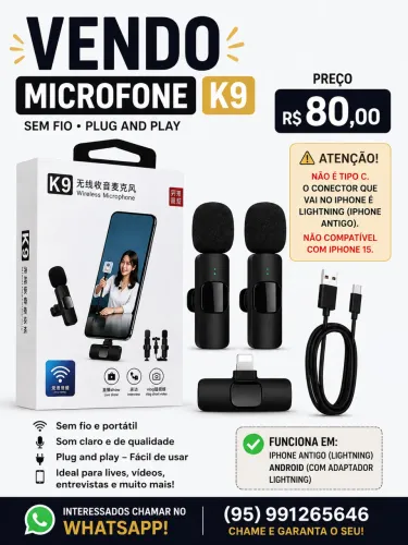 Vendo microfone K9