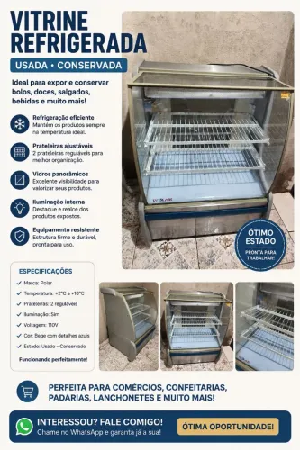 VITRINE REFRIGERADA POLAR - USADA E CONSERVADA