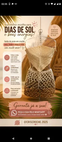 Saída de praia em crochê