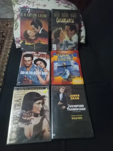 6 DVDs novos lacrados épicos Vento Levou Casablanca Noviça Gata Teto Juventude Cleópatra