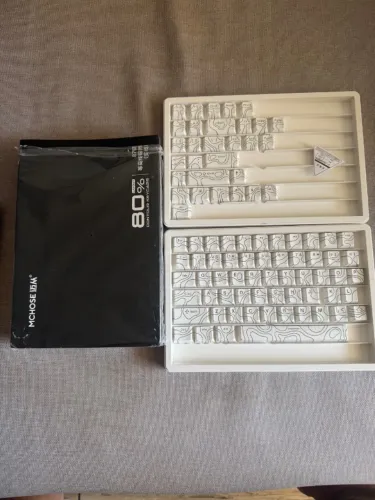 Kit Keycaps MCHOSE 80% Contour Branco Topográfico - Novo