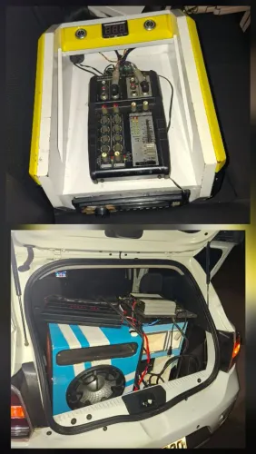 Som automotivo completo - Trio + módulos + fonte + mesa (pronto pra uso)