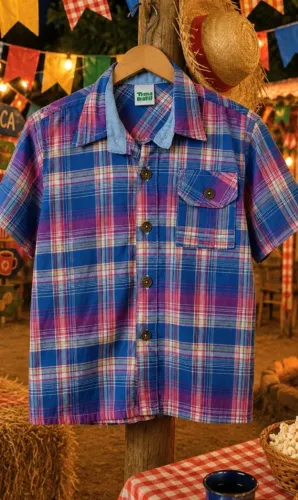 Camisa Xadrez Unissex veste 2/3 anos semi-nova