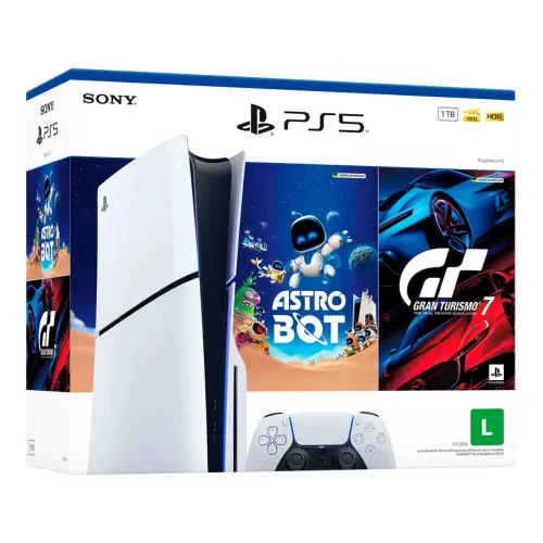 PS5 Slim Mídia Física + 2 Jogos na caixa ZERADO (6 meses de uso + Nota fiscal e Garantia)