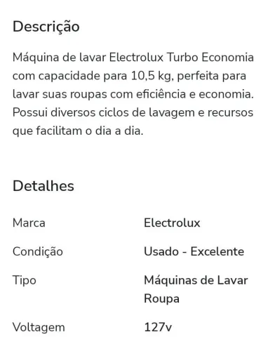 Máquina de lavar Electrolux 