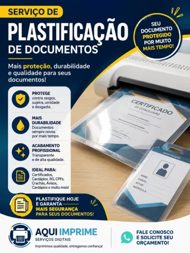 plastificação de documentos