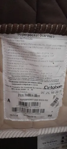 Colchão Ortobom Superpocket Duo Visco Solteiro