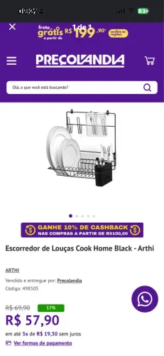 Escorredor de louça de parede 