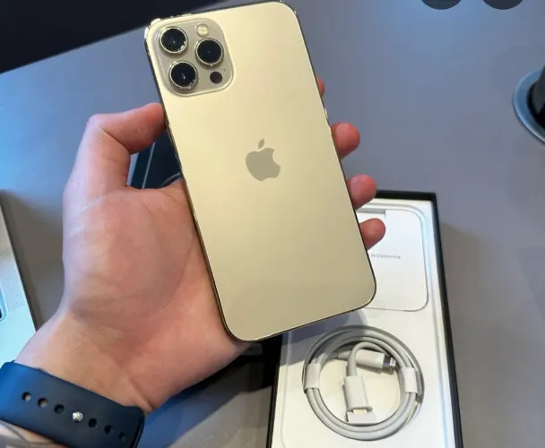 iPhone 12 pro max dourado 128gb novo