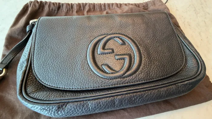 Bolsa Gucci Clutch Original - Couro Preto