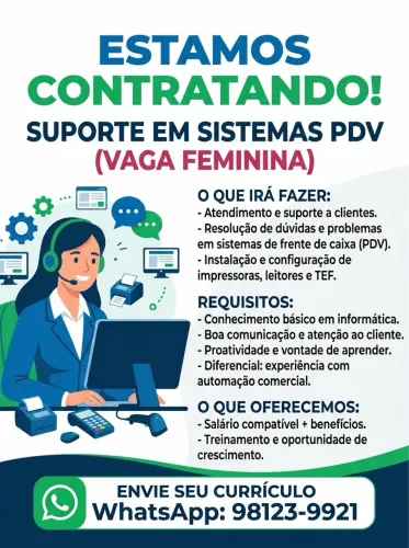 Vaga feminina de emprego