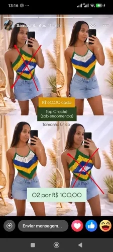 Croppet de crochê do Brasil
