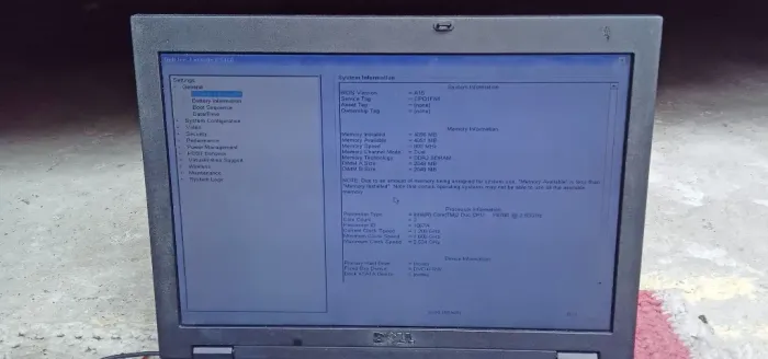 Notebook da Dell Core 2 Duo com 2GB de RAM par peças