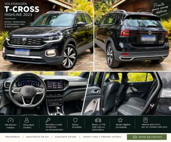 Volkswagen T-Cross Highline 1.4 TSI Flex 16V 5P AUT 2023