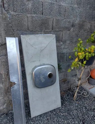 Pia inox com proteção junto