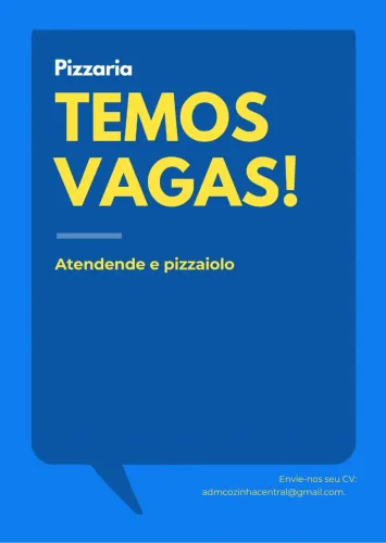 Vaga para Pizzaiolo ou ajudante