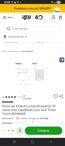Forno de embutir brastemp novo