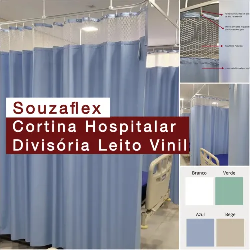 Cortina hospitalar Tecido colméia 100