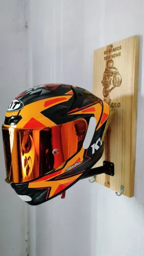 Suporte Porta Capacete com porta Chaves e porta Jaqueta