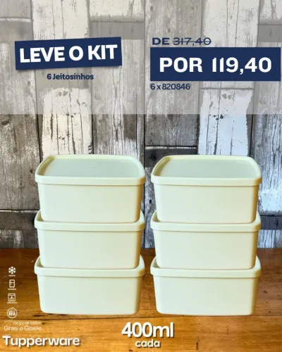 Kit Jeitosinho freezer - 6 unidades 400ml Tupperware 