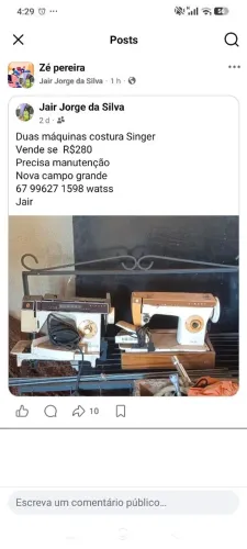 Máquina costura Singer ( duas)R$340 aceita proposta ?