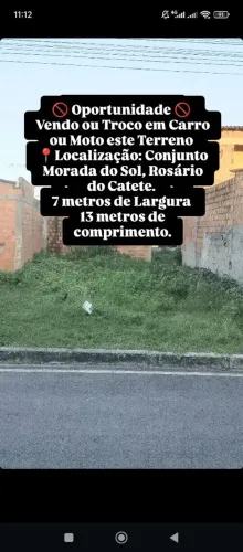 Terreno a venda ou troca em Rosário do Catete Sergipe