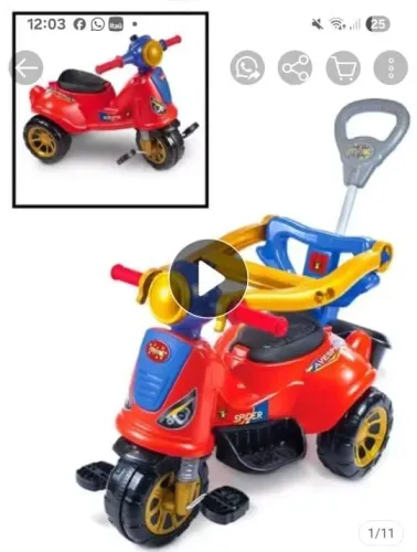 Vende se um triciclo vermelho e azul para menino comprei pra meu neto mais ficou pequeno