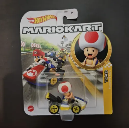 Hot Wheels Mario Kart - Toad Standard Kart - Miniatura 1/64