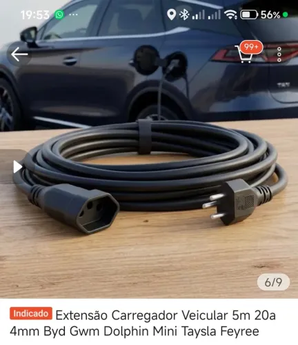 Extensão BYD 20A de 5mts