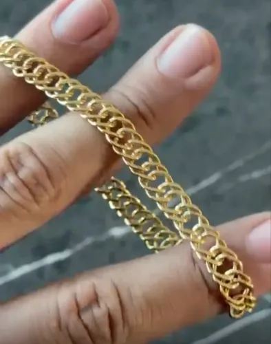 Pulseira ouro grumet duplo 18k750